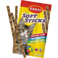 35x Sanal Kat Sticks Kalkoen - Lever