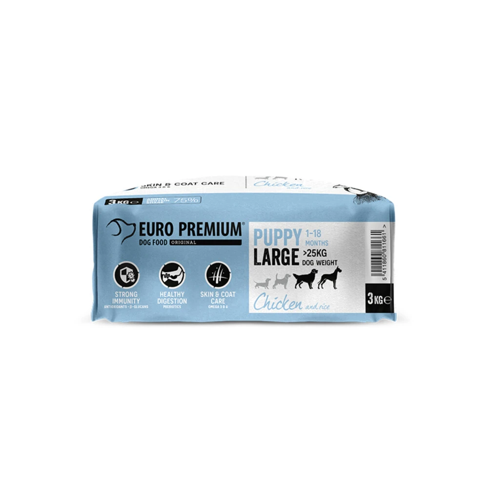 Euro-Premium Puppy Large Kip - Rijst 6 Euro-Premium Puppy Large Kip - Rijst - Afbeelding 4