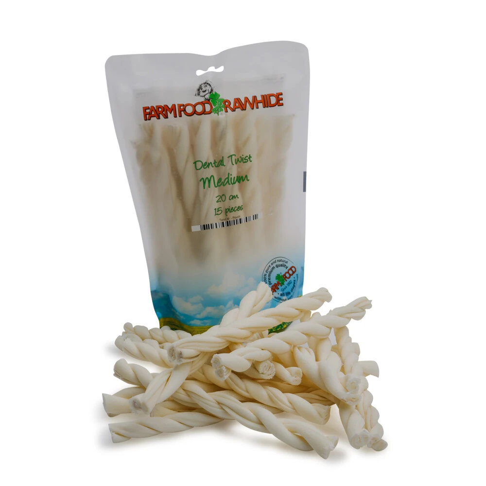 Farmfood Rawhide Dental Twist M 3 Farmfood Rawhide Dental Twist M