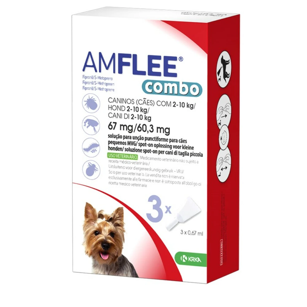 Amflee Spot On Combo Anti Vlooien En Teken Druppels Hond 2-10 Kg 3 Amflee Spot On Combo Anti Vlooien En Teken Druppels Hond 2-10 Kg