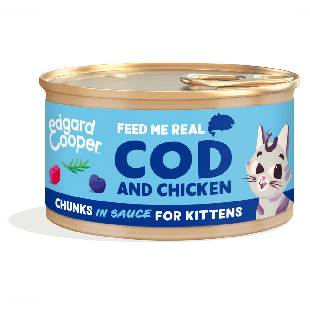 18x Edgard & Cooper Kattenvoer Kitten Chunks Kabeljauw - Kip 4 18x Edgard & Cooper Kattenvoer Kitten Chunks Kabeljauw - Kip - Afbeelding 2