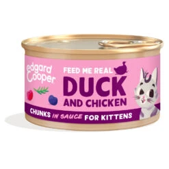 18x Edgard & Cooper Kattenvoer Kitten Chunks Eend - Kip -Deli Prins Winkel 1040990 2