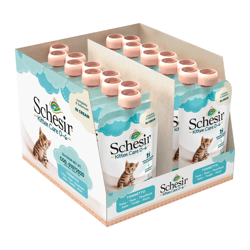 20x Schesir Kattenvoer Kitten 0-7 Tonijn In Cream 3 20x Schesir Kattenvoer Kitten 0-7 Tonijn In Cream