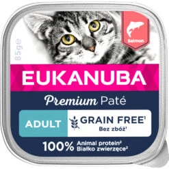 16x Eukanuba Zalm Pate Graanvrij Adult Kat