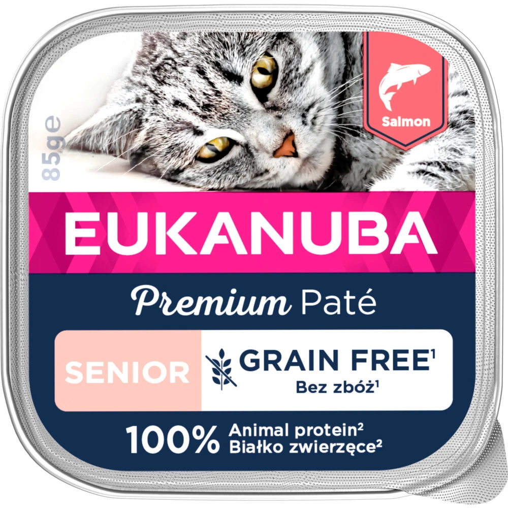16x Eukanuba Zalm Pate Graanvrij Senior Kat 3 16x Eukanuba Zalm Pate Graanvrij Senior Kat