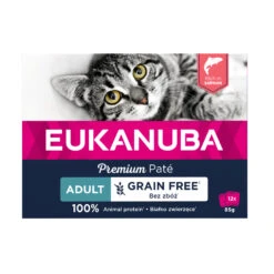 4x Eukanuba Zalm Pate Graanvrij Adult Kat Multi-Pack