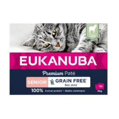 4x Eukanuba Zalm Pate Graanvrij Senior Kat Multi-Pack