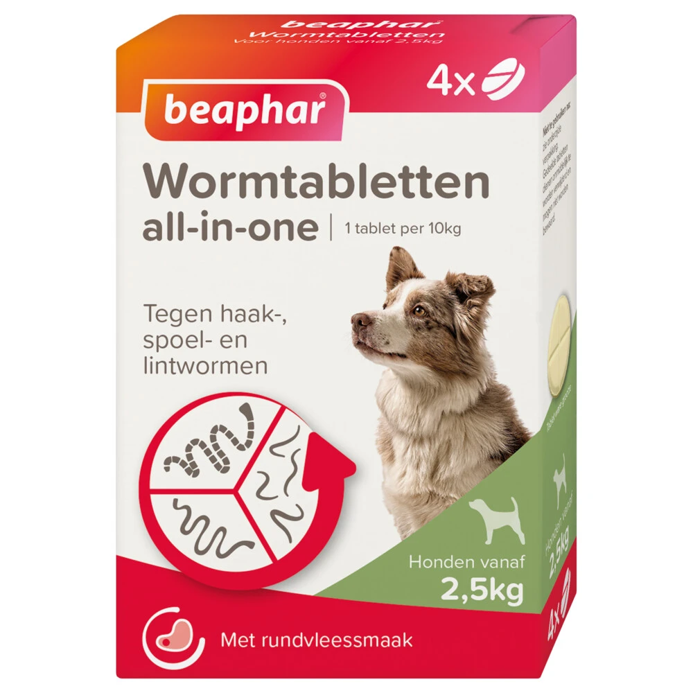 Beaphar All-in-one Ontworming Tabletten 2,5 - 40 Kg 3 Beaphar All-in-one Ontworming Tabletten 2,5 - 40 Kg
