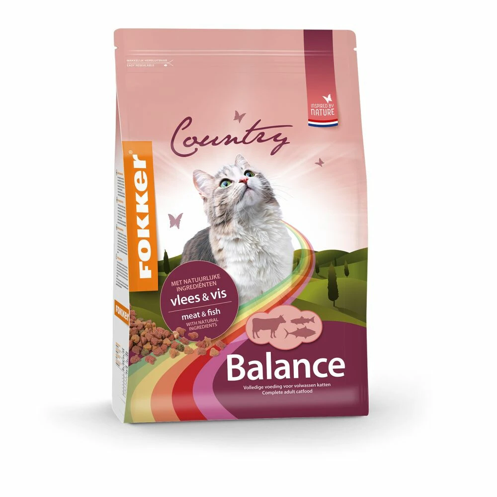 Fokker Country Balance Vlees & Vis Kattenvoer 3 Fokker Country Balance Vlees & Vis Kattenvoer