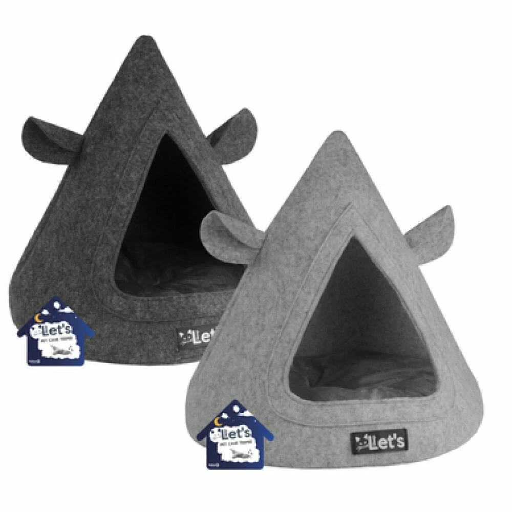 Letu0027s Sleep Pet Cave TeePee Antraciet 4 Letu0027s Sleep Pet Cave TeePee Antraciet - Afbeelding 2