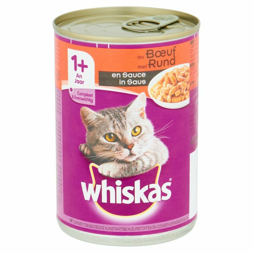 12x Whiskas Blik Adult Brokjes In Saus Rund 3 12x Whiskas Blik Adult Brokjes In Saus Rund